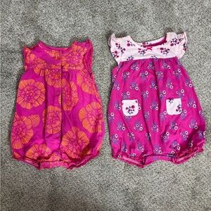 Lot of 6 months Carter’s baby girl summer rompers bubbles floral summer beachy